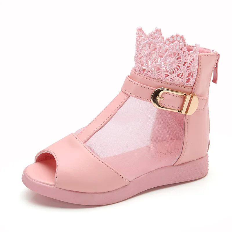 Г. весенне-летние ботинки детские сандалии обувь принцессы для девочек тонкие вечерние туфли кожаная детская обувь с открытым носком