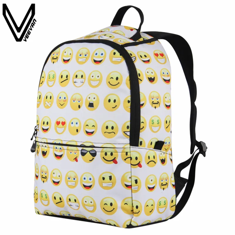 

2017 New Fashio Emoji Backpacks For Teenagers School Backpacks For Girl Face 3D Printing Bags Canvas Travel Bags Casual Rucksack