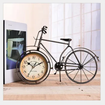 

Creative vintage clock handicraft furnishing articles wholesale Wrought iron clock home sitting room bicycle furnishing articles