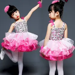 Детские костюмы для девочек с блестками пайетки Танцы юбки Помпон Юбка детское платье принцессы подиум балета сценический костюм