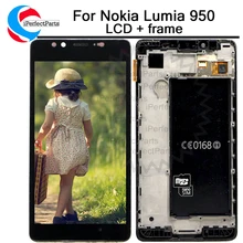 Для 5," microsoft Nokia Lumia 950 RM-1104 RM-1118 RM-1106 ЖК-дисплей Дисплей кодирующий преобразователь сенсорного экрана в сборе+ рамка Запчасти для авто