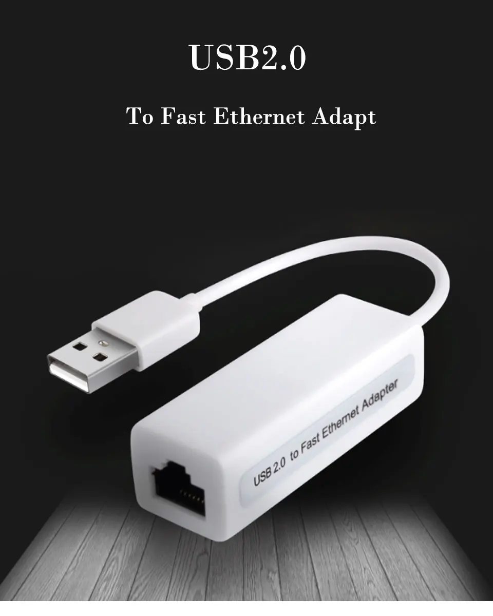 USB External Fast Card USB2.0 To Ethernet Cable LAN Adapter 10100Mbps Network Cards For Laptop lan adapter For Mac OS Android (1)