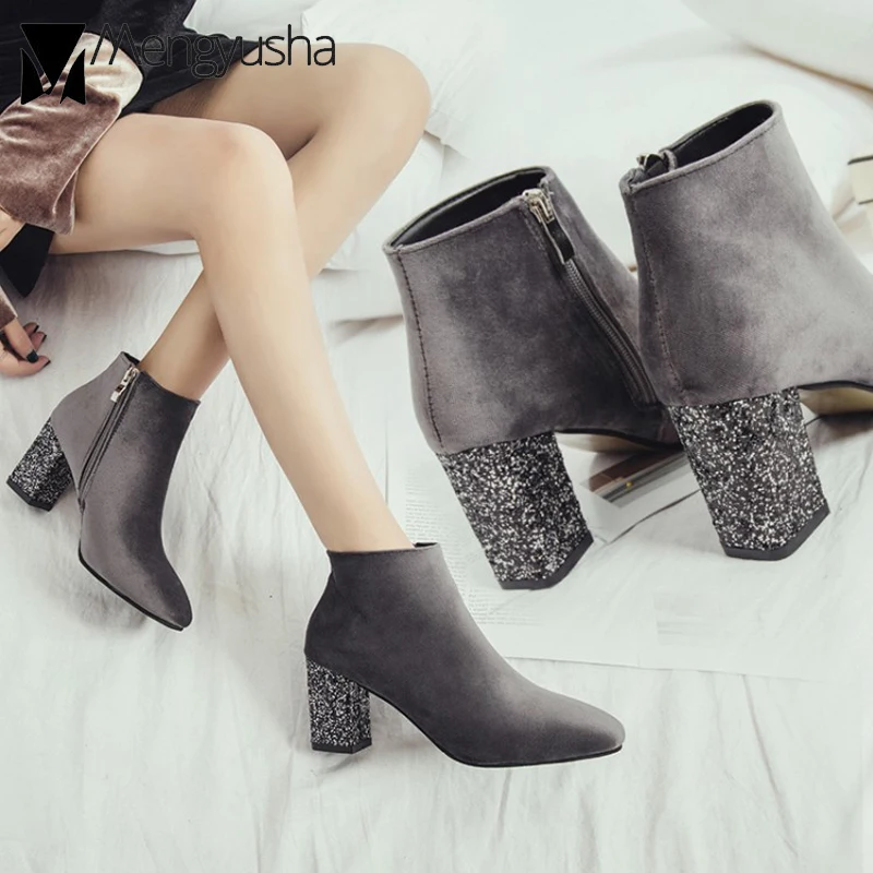 chunky heel square toe