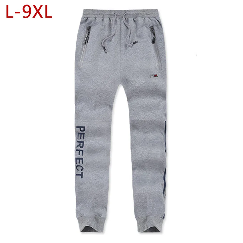 

L-9XL Men Casual Runner Cotton Sweat Pants Spring Autumn Male Big Size Gyms Breathable Letter Workout Jogger Baggy Trousers CF33