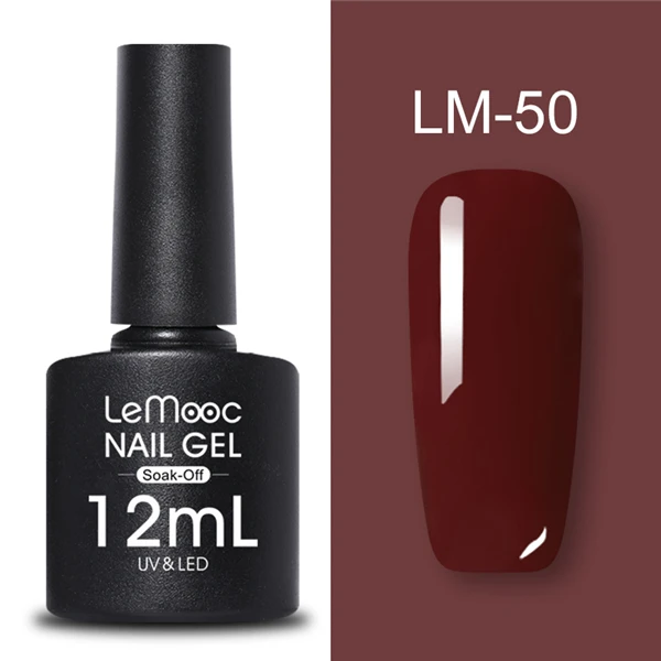 LEMOOC 12 мл Блестящий Гель-лак для ногтей Блестящий фиолетовый красный серебристый цвета долговечный впитывающий УФ гель для ногтей Гель-лак - Цвет: LM-50