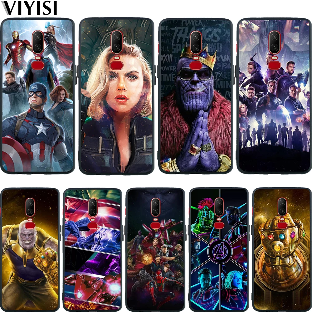 

Avengers Marvel For Oneplus 7 Pro Case 6T 6 5 5T Phone Case Thanos Black Widow Iron Man Cover Coque Etui Soft Silicone Fundas