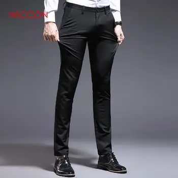 

2020 Men Spring Full Length Straight Slim Fitness Formal Business Pant Clasic Dress Pants Male Casual Solid Trousers