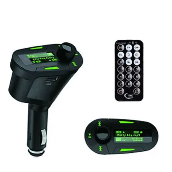 

Wireless FM Transmitter Car Kit MP3 Player Car charge ModulatorUSB SD MMC LCD+Remote Green LCD+Remote control