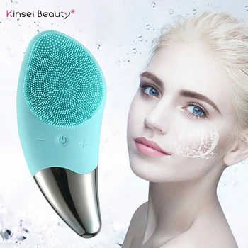 

Silicone Electric Facial Cleansing Brush Deep Cleaning Face Ultrasonic Cleanser Eye Vibration Massage Face Cleansing Instrument