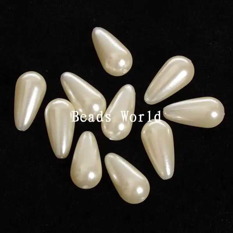 

Wholesale Best Quality 70 ABS Ivory Color Acrylic Pearl Imitation Teardrop Spacer Beads Findings Jewelry Making 20x10mm(W04907)