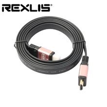 REXLIS позолоченный HDMI плоский кабель HDMI 2,0(4 K x 2 K) высокая Скорость Ethernet Поддержка видео 4 K 2160 p HD 1080 p 3D 1 m 1,8 м 3 м 5 m 10 м