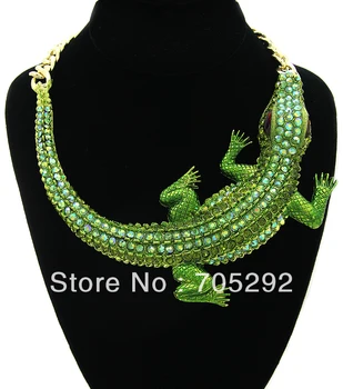 

Huge Fashion Crocodile Pendants Chunky Statement Necklace