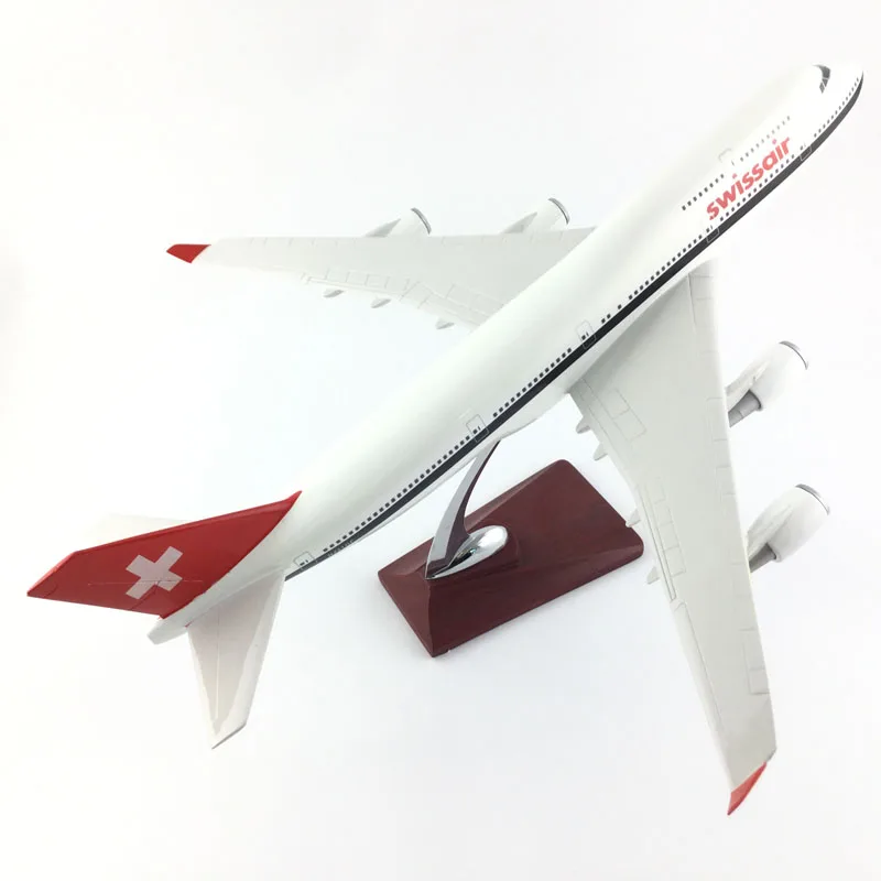 SWISSAIR авиалайнеров 45 см BOEING 747 SWISSAIR AIRLINES модель самолета игрушки для детей подарки на день рождения O