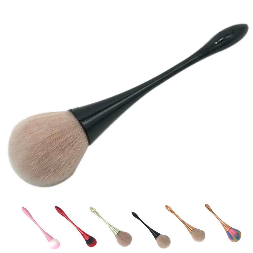 

Hot Sale Electroplating Handle Cosmetic Foundation Blusher Face Blush Powder Brushes Portable Soft Fiber Brush Makeup Tools