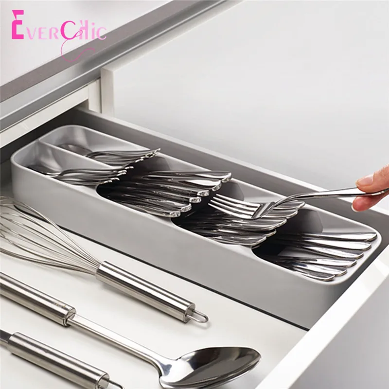 

New Kitchen Drawer Organizer Tray Spoon Cutlery Separation Finishing Storage Box Cutlery Kitchen Storage Organization
