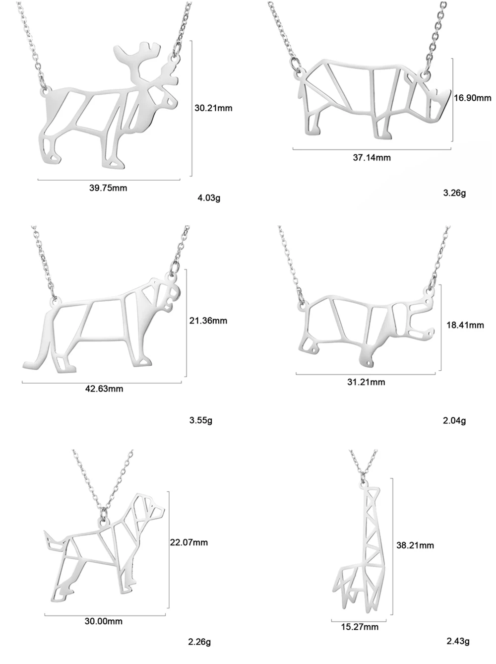 Teamer, 26 стилей, олень, лиса, коала, медведь, собака, кошка, кролик, обезьяна, мультяшное животное, кулон, ожерелье, тонкая цепочка из нержавеющей стали