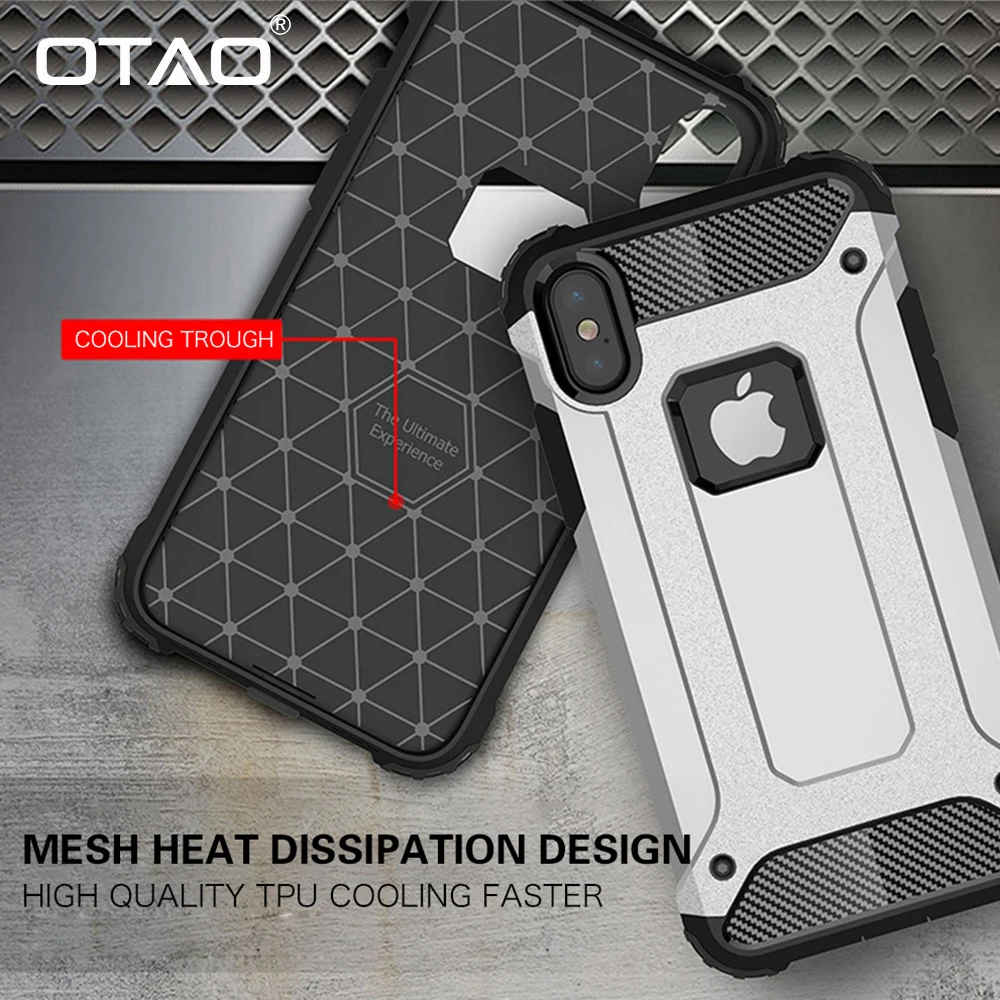 Ударопрочный чехол OTAO для iPhone XR XS MAX X 8 7 6 6s Plus Прочный Гибридный Жесткий Чехол