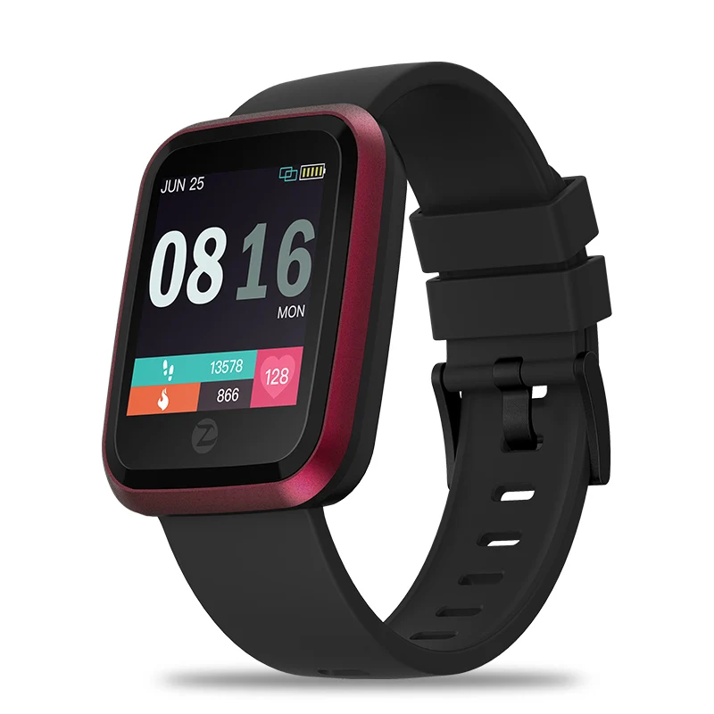 Zeblaze Кристалл 2 умные часы IP67 Водонепроницаемый Носимых устройств монитор сердечного ритма Цвет Дисплей Смарт часы для Android IOS - Цвет: Pink