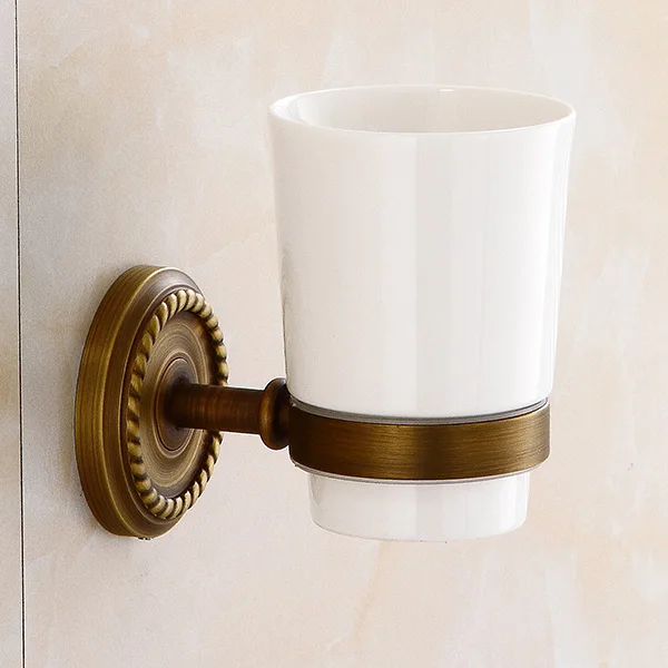 Kolerth латунь наборы аксессуаров для ванной комнаты золото полированной крючки мыльницы держатели для туалетной щетки сидушки на унитаз - Цвет: Single Cup