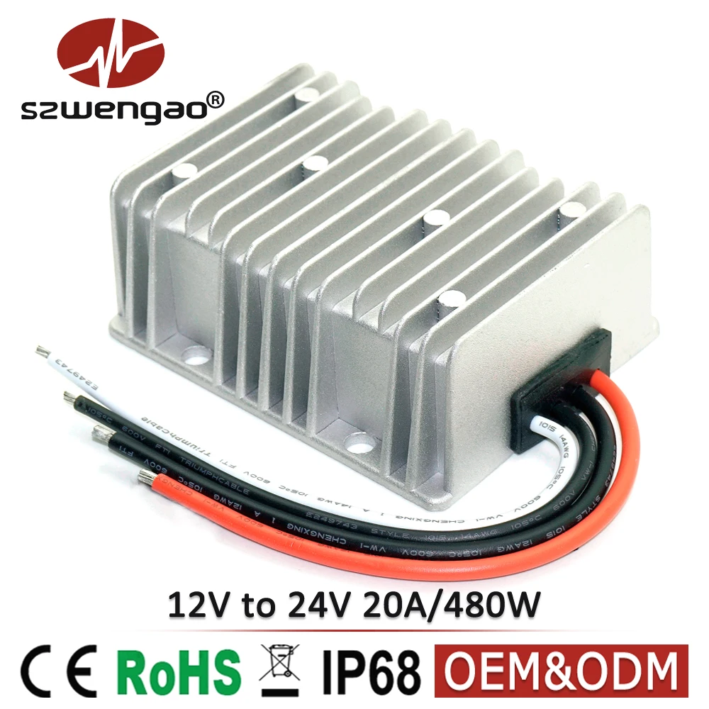 12V to 24V 20A DC DC Power Converter 500W Step up Voltage Regulator Boost Module Waterproofin