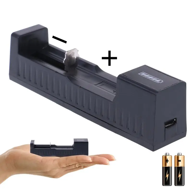 3,7 V Универсальный перезаряжаемый аккумулятор USB Зарядное устройство для 18650 16340 14500 10400 26650 Li-Ion Пластик