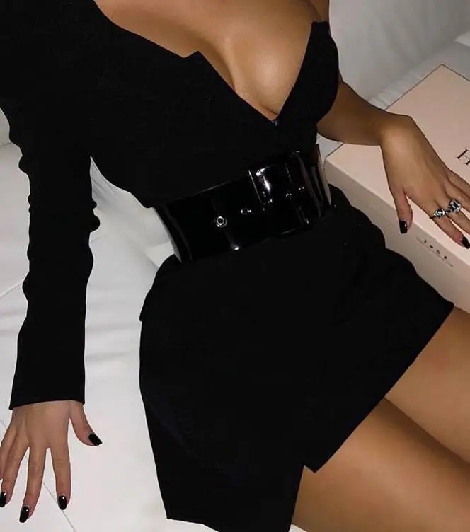 Новое роскошное Сексуальное Черное женское платье с длинным рукавом как у знаменитостей, дизайнерские модные платья Vestido