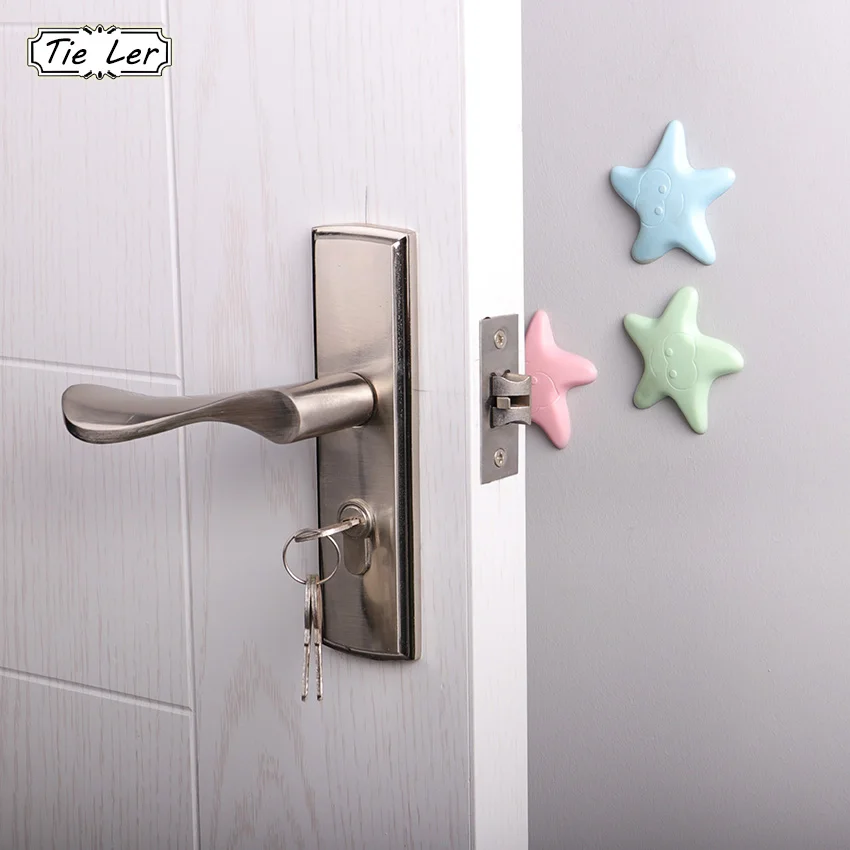 

2PCS Wall Thickening Mute Fenders Door Wall Stick Starfish Modelling Rubber Handle Door Lock Protective Pad Home Wall Stickers
