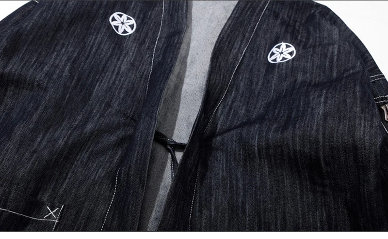 Кимоно Cardignan куртка мужская Японская уличная винтажная мужские джинсы куртка Хип-Хоп Ретро ковбойский Короткий плащ Мужская куртка