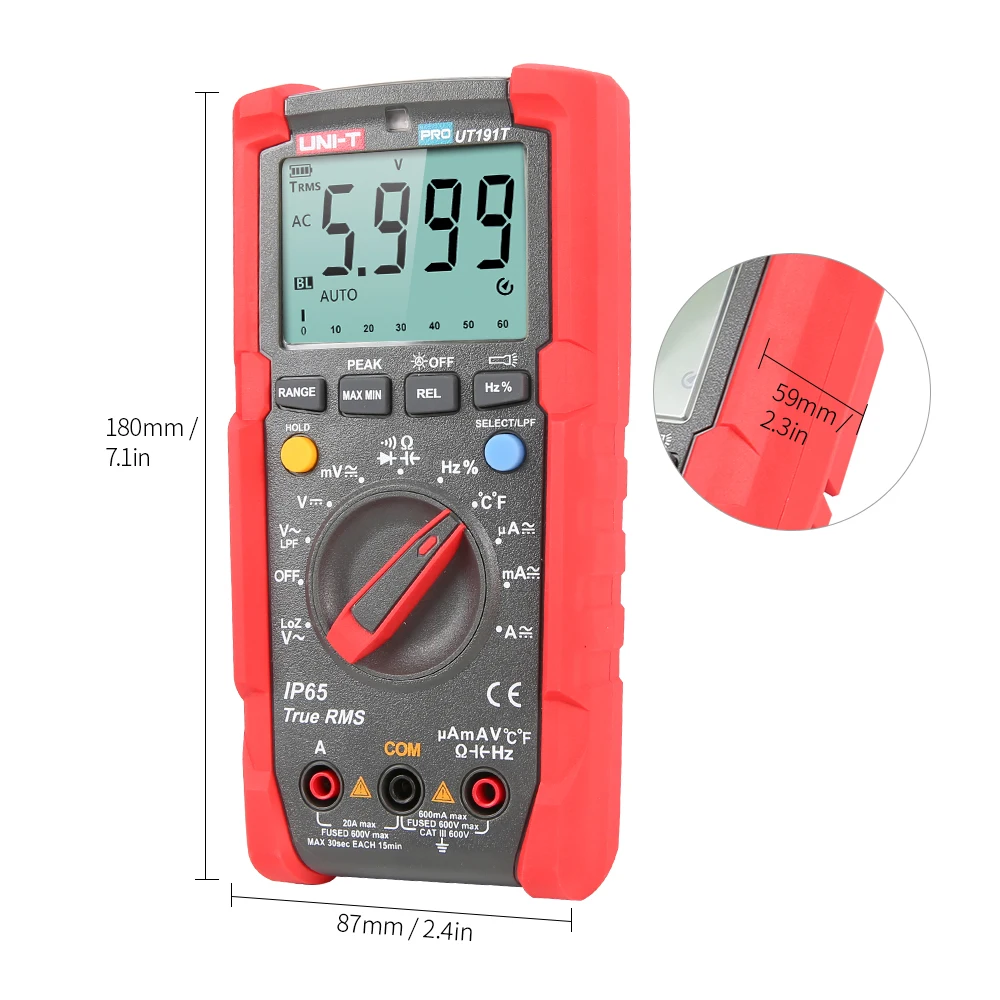 UNI-T мультиметр UT191T ЖК-дисплей Автомобильный ручной мультиметр AC/DC вольтметр тестер мультиметр с DWELL RPM multimetro блок