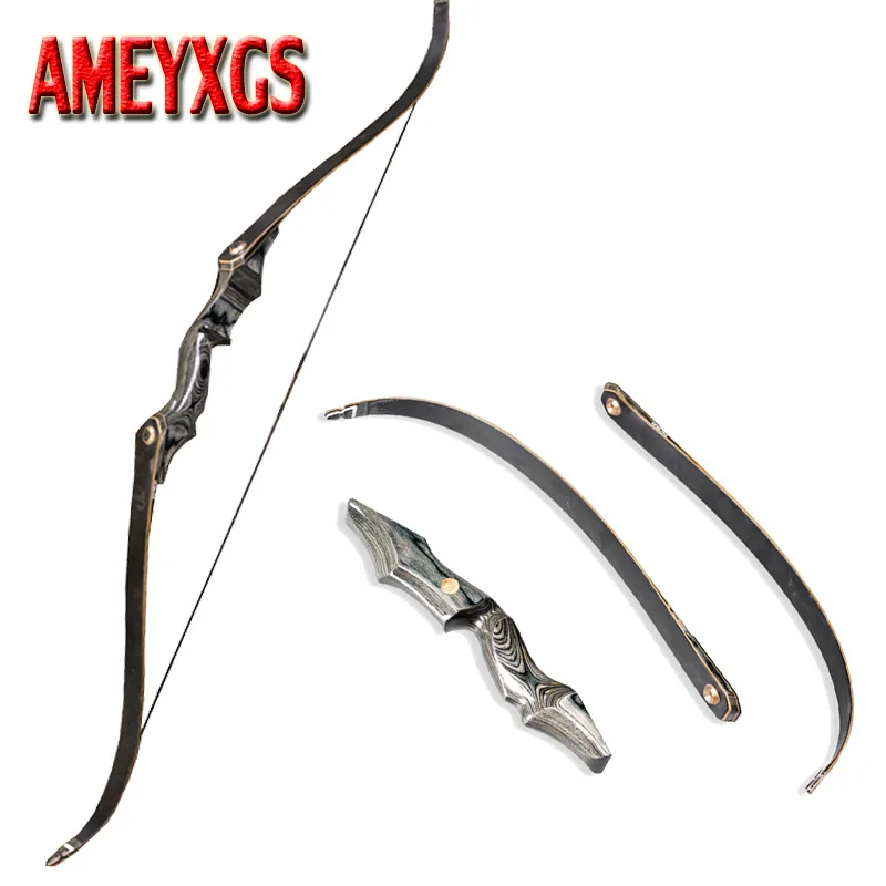 58 Inch Archery Takedown Recurve Bow Draw Weight 25 50lbs Right Hand