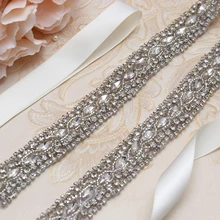 MissRDress кристалл свадебный пояс бусины стразы свадебный пояс серебряный ювелирный пояс для свадебного платья для свадебного украшения JK804