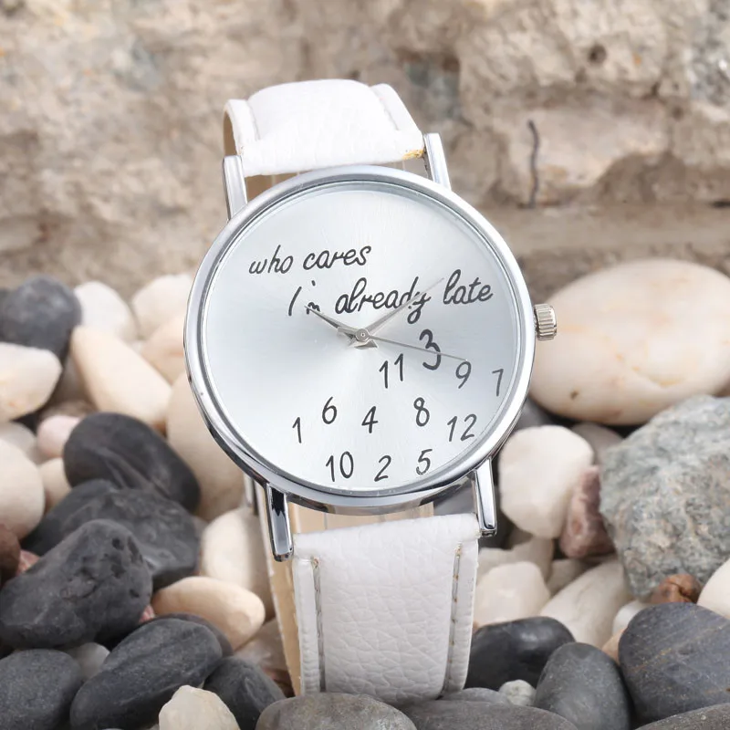 

Fashion Women Men Leather Casual Watch Analog Quartz Wrist Watch Stainless Steel Needle Buckle Round #4m20