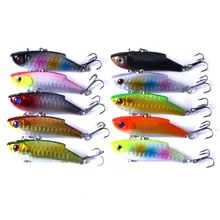 10Pcs VIB winter VIB sinking Fishing Lure 5.5cm/10g Pesca Hooks Fish Wobbler Tackle Crankbait Artificial Japan Hard Bait ZD010 1pcs vib laser hard bait 6 5cm 13 8g lures fishing bait treble hooks sinking crankbait fishing tackle fish wobbler pesca fa 450