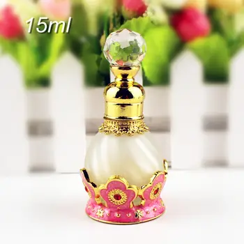 

1PC 15ml Elegant Frosted Glass Perfume Bottle Arab Style Essential Oils Dropper Bottle Container Weeding Gift Decoration