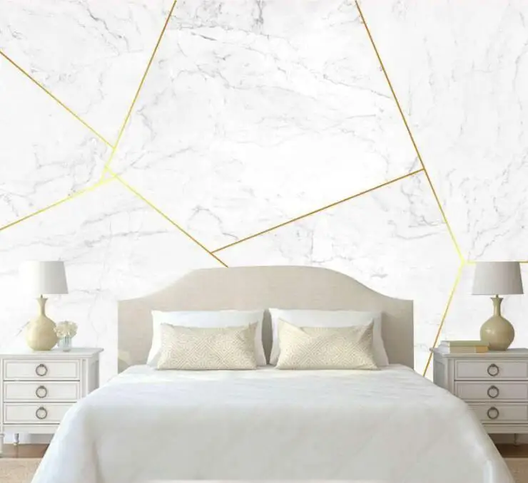 

8D Papel Mural Gold Line Texture Geometry Marble 3d Stone Wallpaper Mural 3D Wall paper Photo Murals for Bedroom Sofa Background