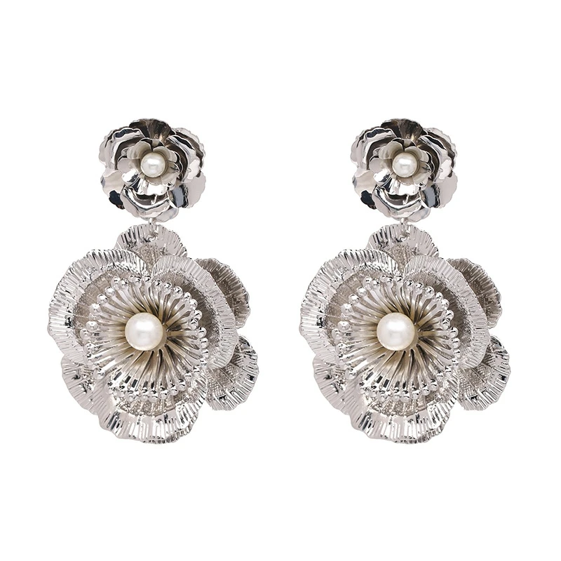 DANZE-Elegant-Fashion-Gold-Silver-Metal-Big-Flower-Earrings-For-Women-Imitation-Pearl-Jewelry-Office-oorbellen (1)