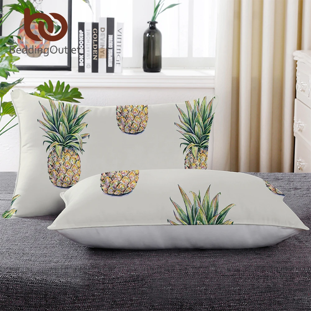 Подушка BeddingOutlet с ананасом альтернативный Наполнитель из микрофибры постельное