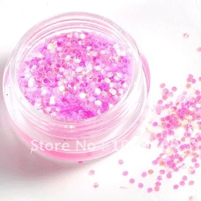 

Free Shipping 10 PINK COLOUR Nail art DECORATION GLITTER FASHION POWDER DUST SET