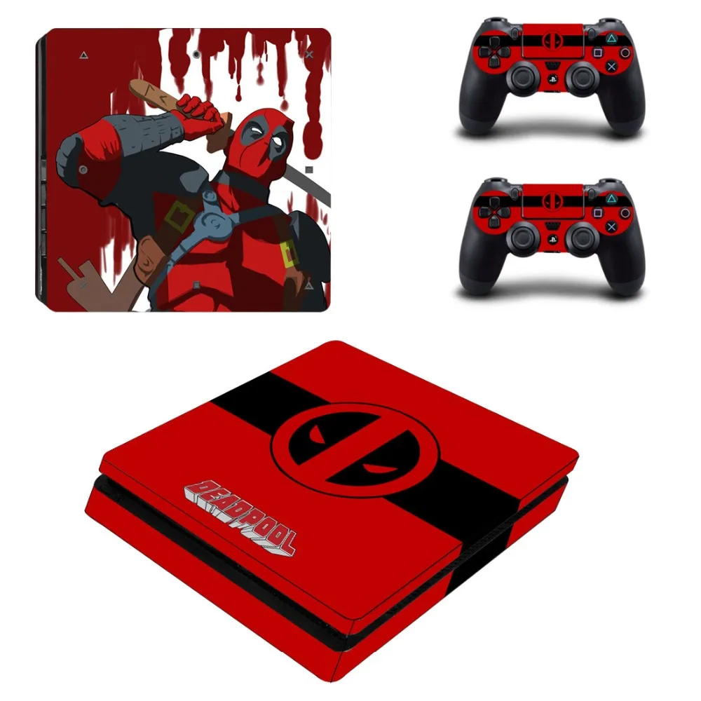 Marvel Deadpool PS4 тонкая наклейка для консоли playstation 4 и контроллера для Dualshock 4 PS4 тонкая Наклейка виниловая