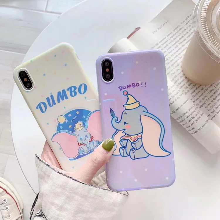 

Kawaii Anime Dumbo blu ray cute Phone case for coque iPhone 7 7 plus 6 6s 8 plus Back Cover for iPhone X XR XS Max case silicon