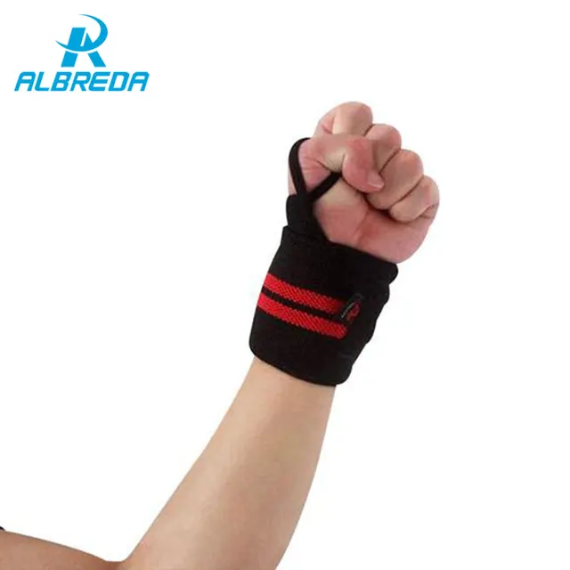 ALBREDA 1 pair Professional Weight lifting wristband gym wrist support