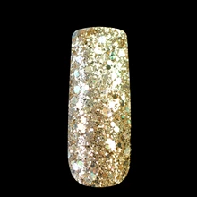 Бледно-золотые ногти искусство Блеск порошок смешанный размер Абалон блестки блестящее акриловое украшение ногтей инструмент 286