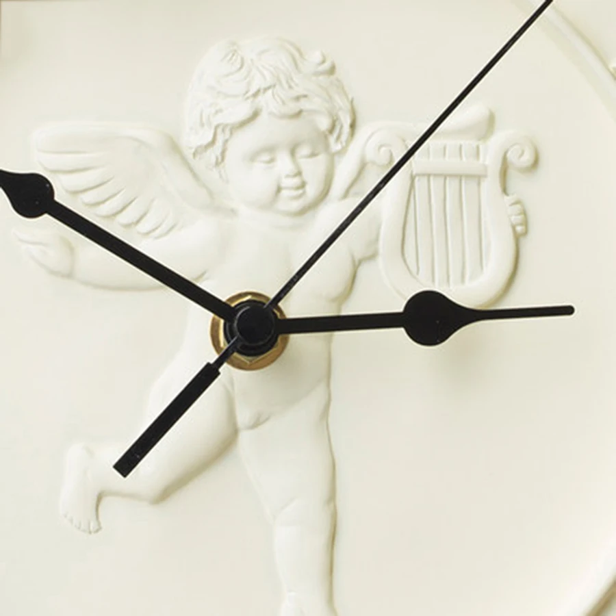 

Large Angel Creative Resin Wall Clock Art Craft Wall Watch Circular Living Room Decor Hars Modern Clocks Decorative Tool 50A0904