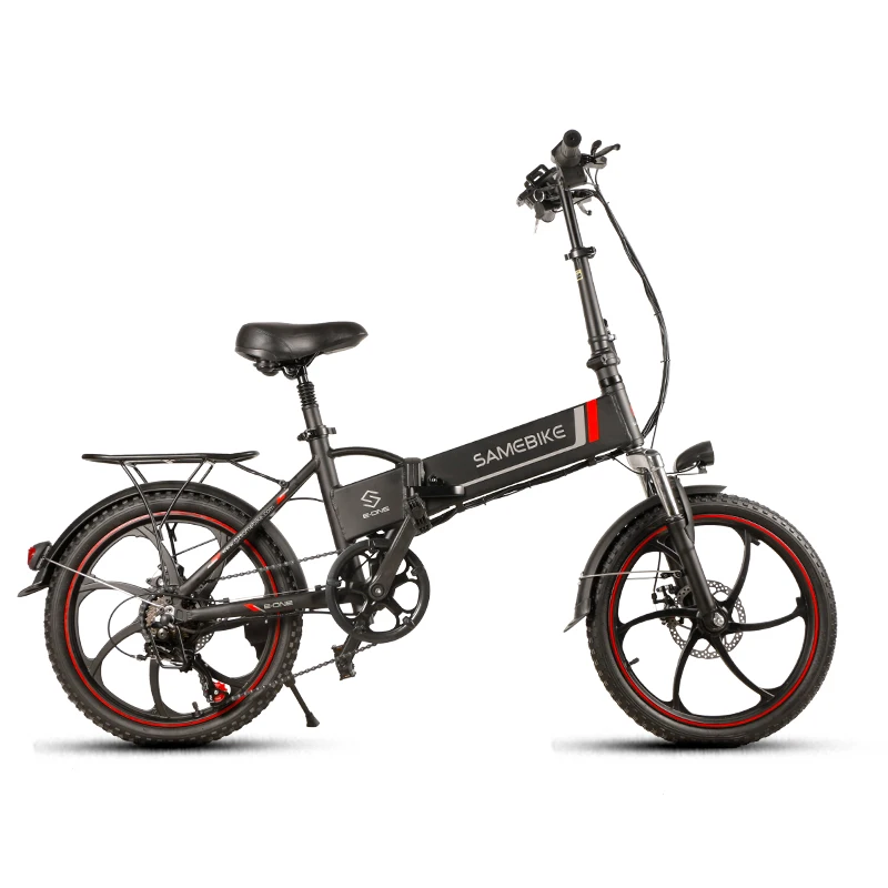 Perfect Samebike 20LVXD30 Aluminum Alloy Foldable Electric Bicycle 48V8AH Max 25 Km/H 20" X 1.95" Tires With Adjustable Phone Holder 2