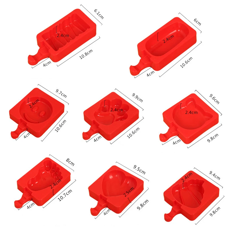Летняя распродажа 1 шт. 8 формы силиконовые формы для фруктового мороженного машинка для мороженого на палочке форма для изготовления мороженого DIY Кухня аксессуары случайный цвет