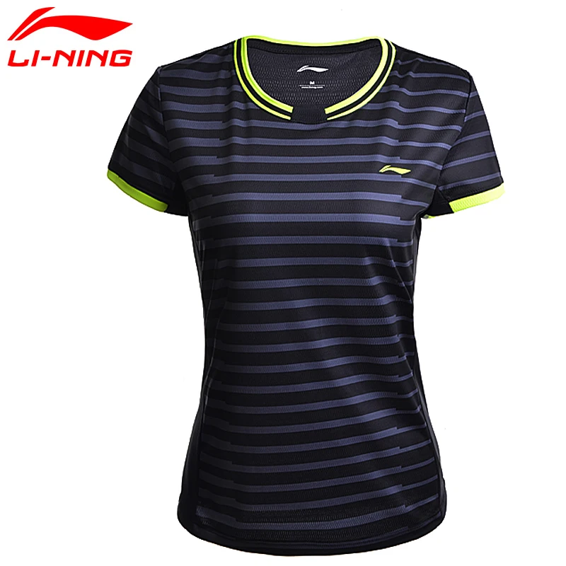 Li-Ning, новинка, женские рубашки для бадминтона, дышащие, удобные, обычная посадка, спортивные футболки с подкладкой, футболка AAYM132 CJFM17