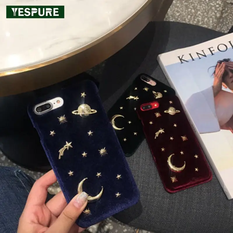 YESPURE зимний металлический Сатурн тканевый чехол для Iphone 6/6S жесткий пластиковый