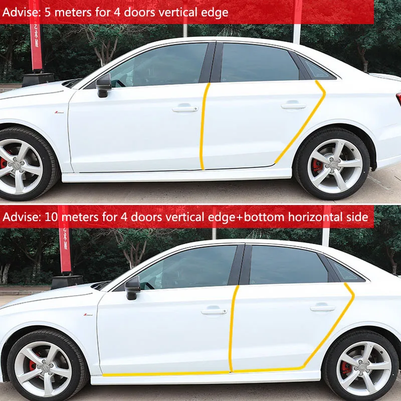 Наклеиваемая защитная полоса от царапин для Audi A3 A4 A5 A6 A7 A8 B6 B7 B8 C5 C6 TT Q3 Q5 Q7 S3