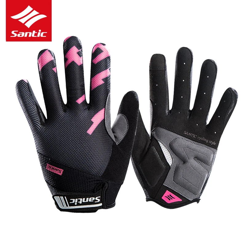 

Santic Women Cycling Gloves Full Finger Touchscreen Sport Gloves EVA Pad Anti-shock Bike Bicycle Gloves Guantes Ciclismo