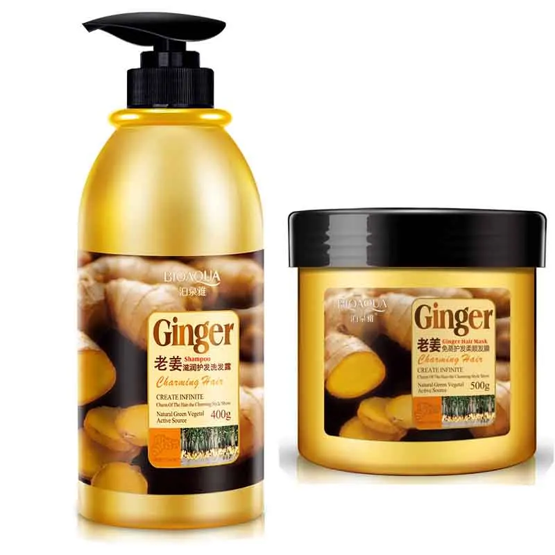 2 Bottles Ginger Hair Shampoo Set Hair Care Products Steam Hair